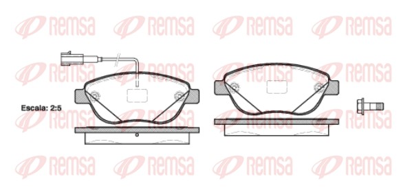 Kit de plaquettes de frein, frein à disque REMSA 0859.12