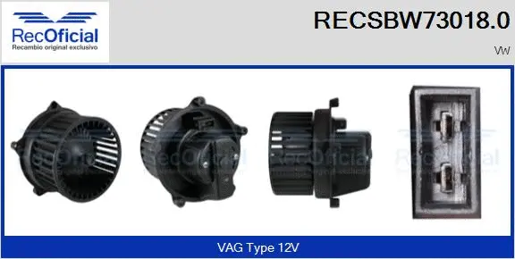 Pulseur d'air habitacle RECOFICIAL RECSBW73018.0