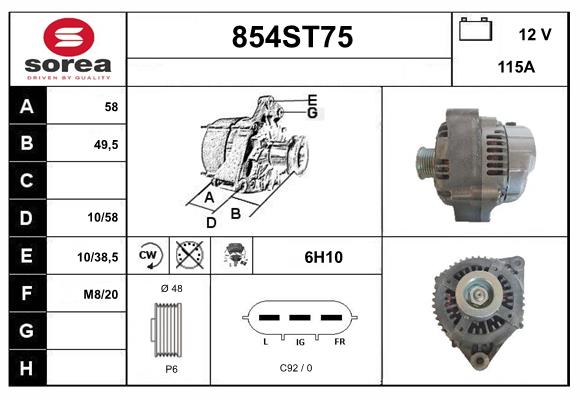 Alternateur STARTCAR 854ST75