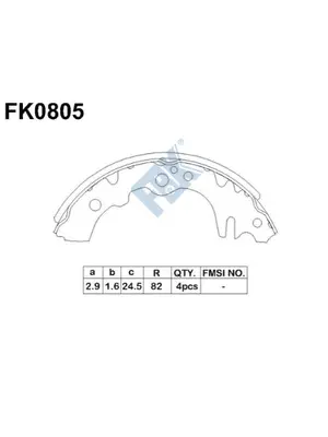 Jeu de mâchoires de frein FBK FK0805