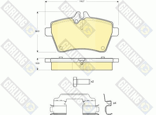 Kit de plaquettes de frein, frein à disque GIRLING 6116301