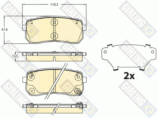 Kit de plaquettes de frein, frein à disque GIRLING 6121127