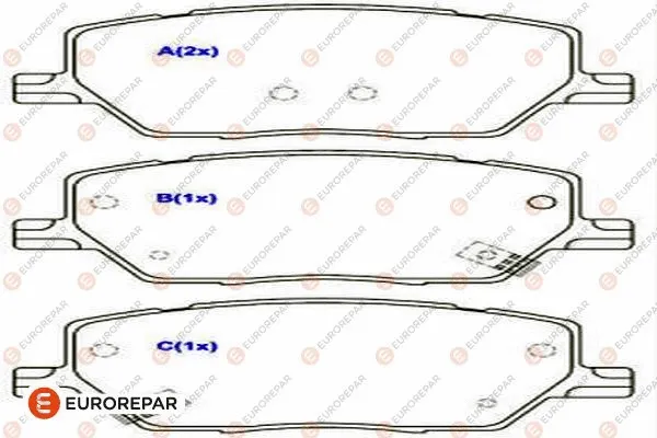 Kit de plaquettes de frein, frein à disque EUROREPAR 1686754880
