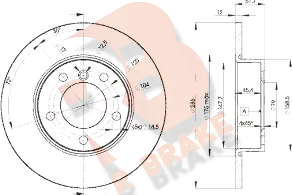 Disque de frein R BRAKE 78RBD20673