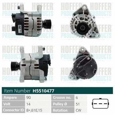 Alternateur HOFFER H5510477