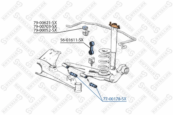 Suspension, bras de liaison STELLOX 77-00178-SX