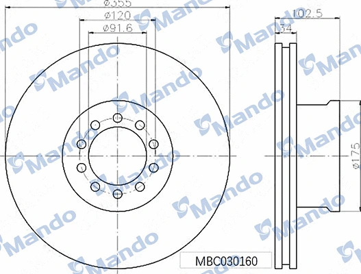 Disque de frein MANDO MBC030160