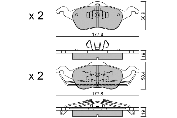 Kit de plaquettes de frein, frein à disque AISIN BPFO-1006