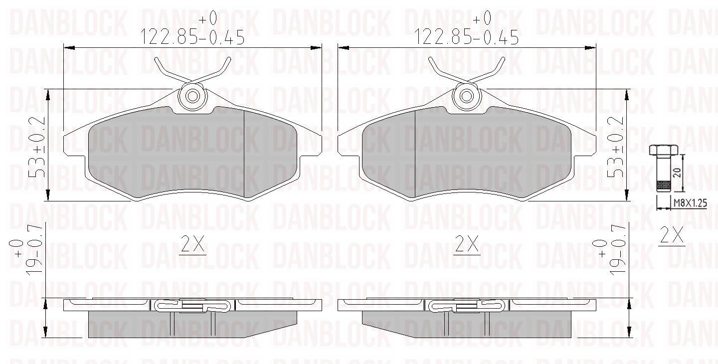 Kit de plaquettes de frein, frein à disque DANBLOCK DB 510407