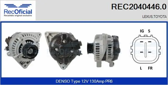 Alternateur RECOFICIAL REC2040446.0