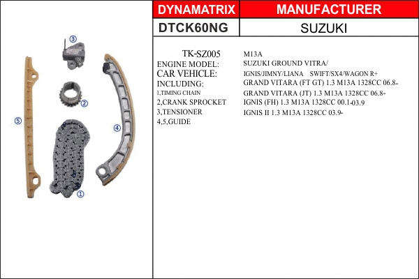 Kit de distribution par chaîne DYNAMATRIX DTCK60NG