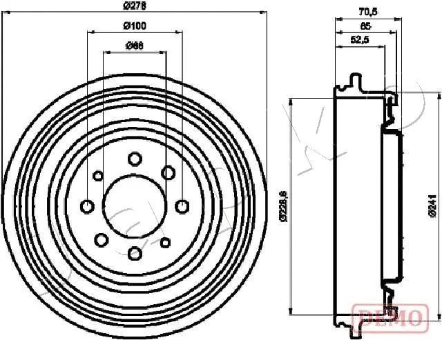 Tambour de frein JAPKO 560703C