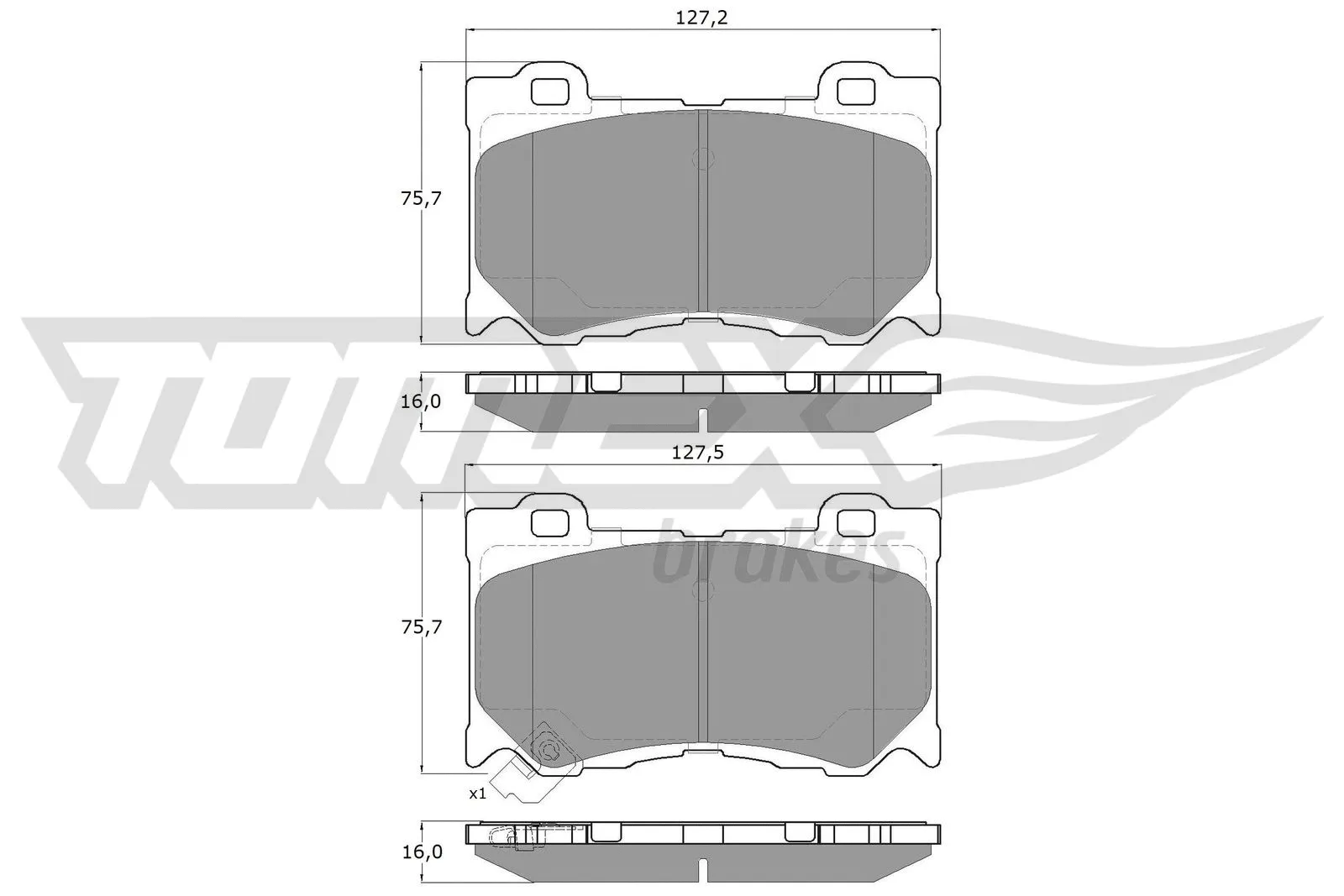 Kit de plaquettes de frein, frein à disque TOMEX Brakes TX 19-38