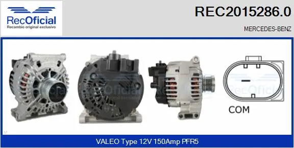 Alternateur RECOFICIAL REC2015286.0