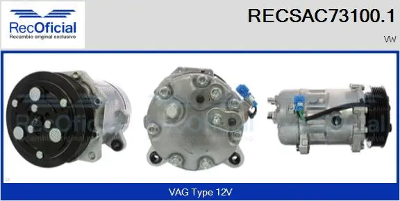 Compresseur, climatisation RECOFICIAL RECSAC73100.1