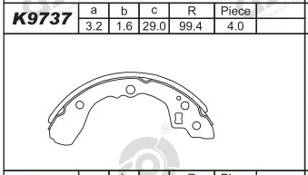 Jeu de mâchoires de frein ASIMCO K9737