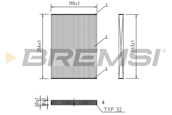 Filtre, air de l'habitacle BREMSI FC0076