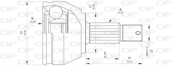 Jeu de joints, arbre de transmission OPEN PARTS CVJ5638.10