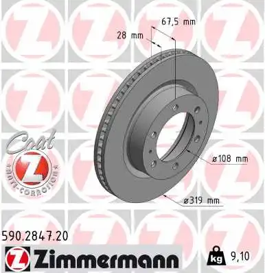Disque de frein ZIMMERMANN 590.2847.20