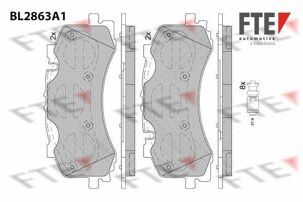 Kit de plaquettes de frein, frein à disque FTE 9011103