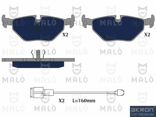 Kit de plaquettes de frein, frein à disque AKRON-MALÒ 1051265