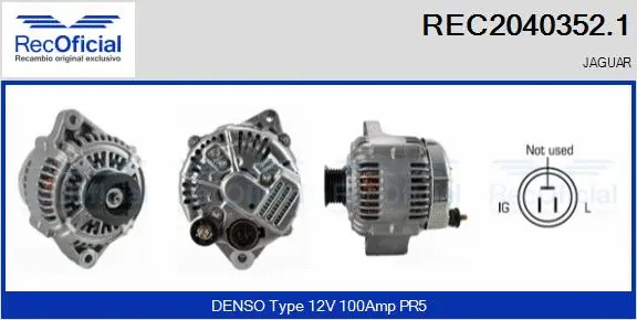 Alternateur RECOFICIAL REC2040352.1