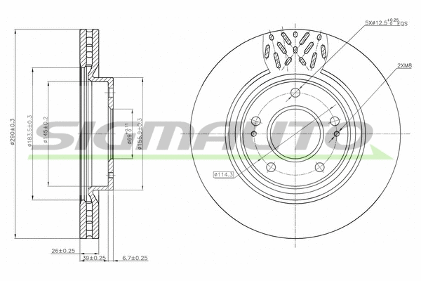Disque de frein SIGMAUTO DBB659V