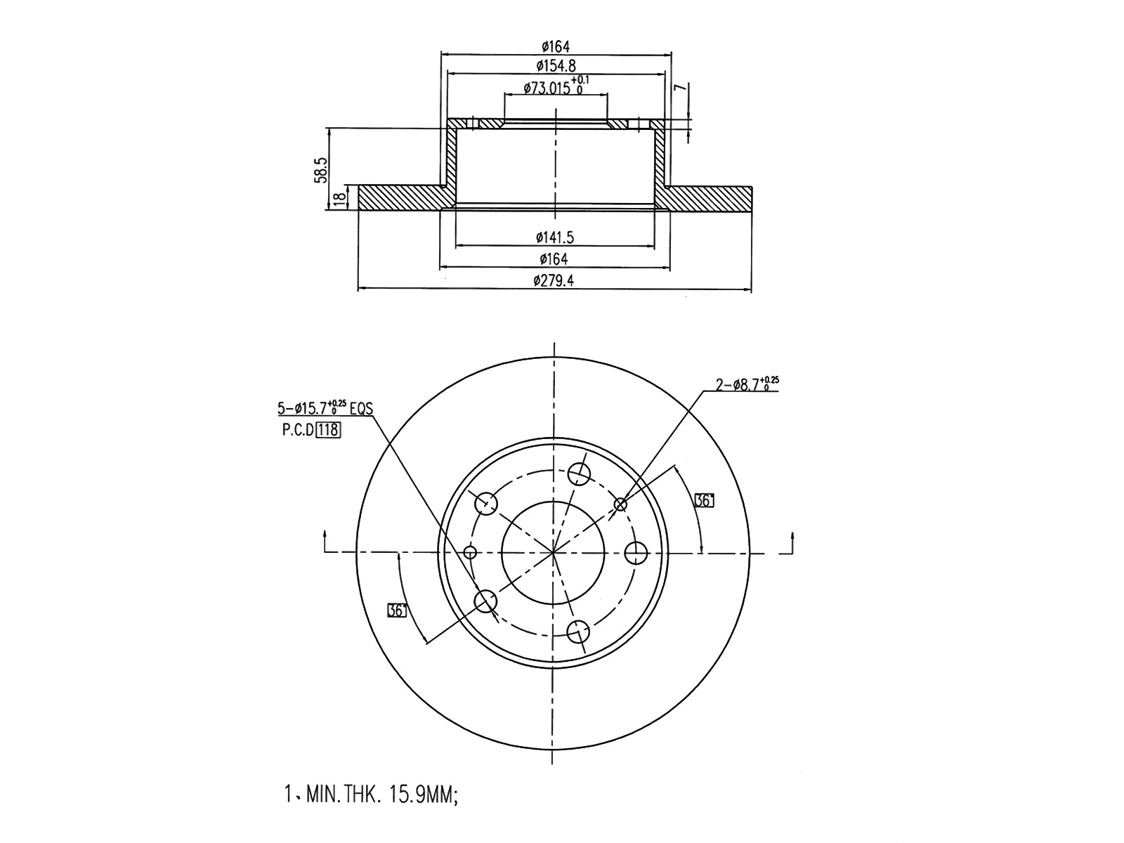 Disque de frein A.Z. Meisterteile AZMT-44-024-1488