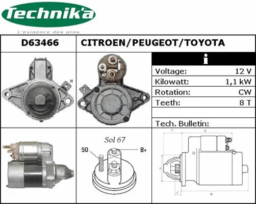 Démarreur Technika D63466