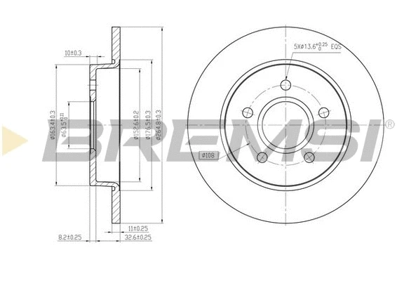 Disque de frein BREMSI CD7226S