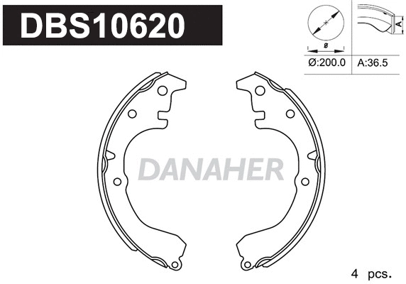 Jeu de mâchoires de frein DANAHER DBS10620