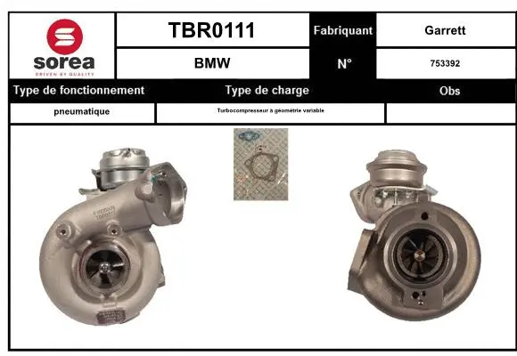 Turbocompresseur, suralimentation EAI TBR0111