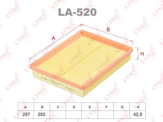 Filtre à air LYNXAUTO LA-520