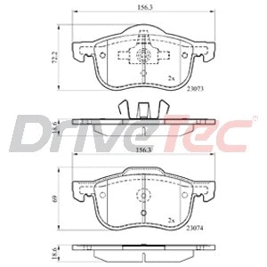 Kit de plaquettes de frein, frein à disque DriveTec DPAD1458