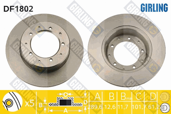 Disque de frein GIRLING 6018024