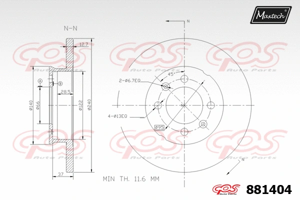 Disque de frein MAXTECH 881404