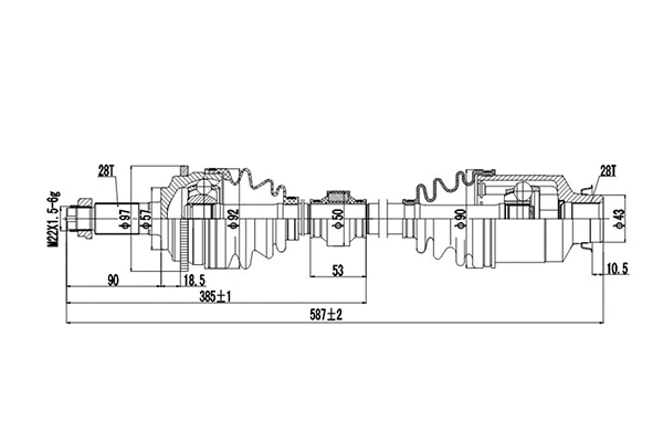 Arbre de transmission DYNAMATRIX DDS299064