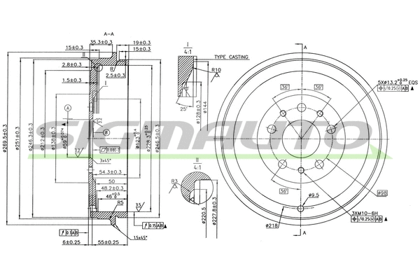 Tambour de frein SIGMAUTO DR5005
