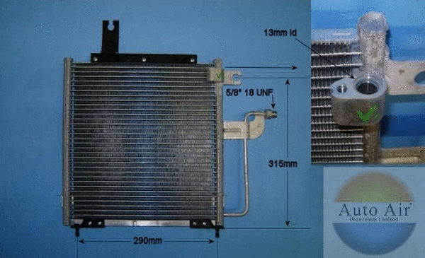 Condenseur, climatisation AUTO AIR GLOUCESTER 16-9906