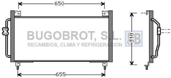 Condenseur, climatisation BUGOBROT 62-SU5038