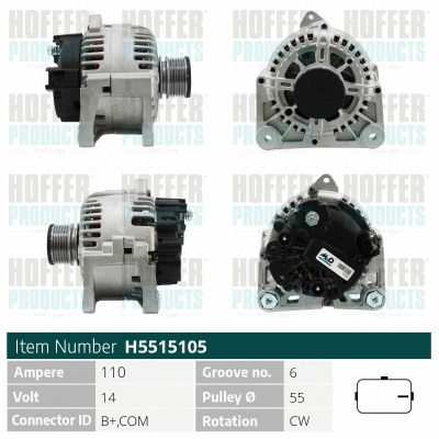Alternateur HOFFER H5515105