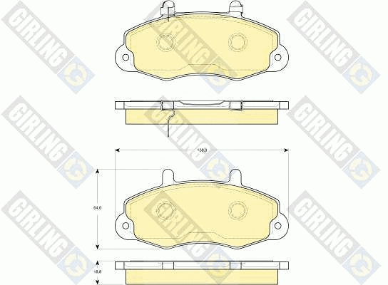 Kit de plaquettes de frein, frein à disque GIRLING 6115724