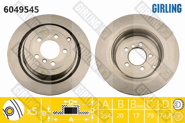 Disque de frein GIRLING 6049545