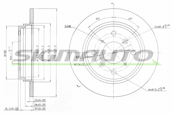 Disque de frein SIGMAUTO DBA512S