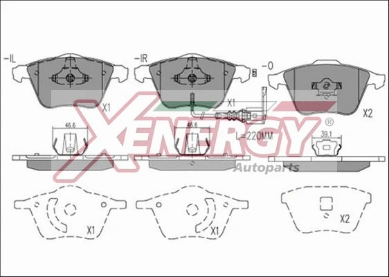 Kit de plaquettes de frein, frein à disque AP XENERGY X40860