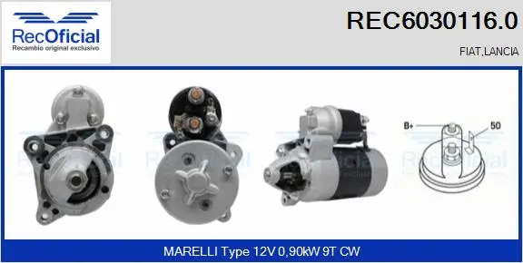 Démarreur RECOFICIAL REC6030116.0