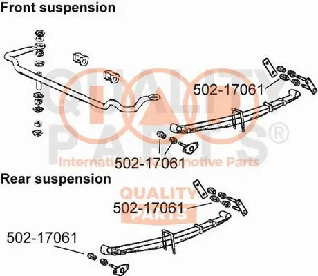 Coussinet de palier, ressort à lames IAP QUALITY PARTS 502-17061