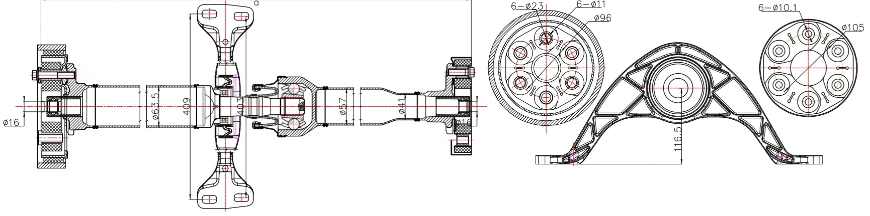 Arbre de transmission, entraînement essieux SERCORE 32114
