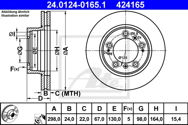 Disque de frein ATE-APAC 24.0124-0165.1