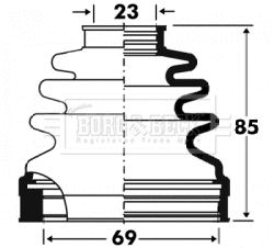 Jeu de joints-soufflets, arbre de commande BORG & BECK BCB2879